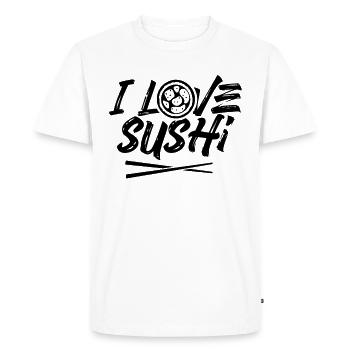 I love sushi sushi lovers Japan food - Men's Premium Organic T-Shirt - white - Front - Nico (187cm)