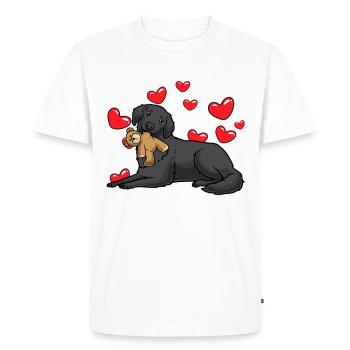 Plat Coated Retriever Chien - T-shirt Premium bio Homme - blanc - Devant - Nico (187cm)