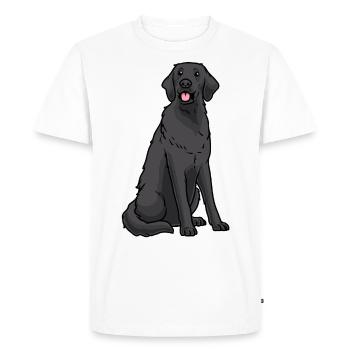 Plat Coated Retriever Chien - T-shirt Premium bio Homme - blanc - Devant - Nico (187cm)