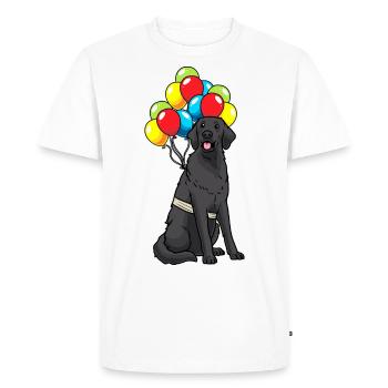 Plat Coated Chien retriever avec des ballons - T-shirt Premium bio Homme - blanc - Devant - Nico (187cm)