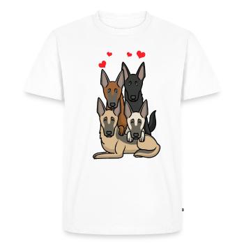 Malinois chiens - T-shirt Premium bio Homme - blanc - Devant - Nico (187cm)