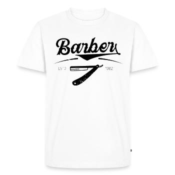 Barber Barbershop Barber Men's Hairdresser Barber Barber - Men's Premium Organic T-Shirt - white - Front - Nico (187cm)