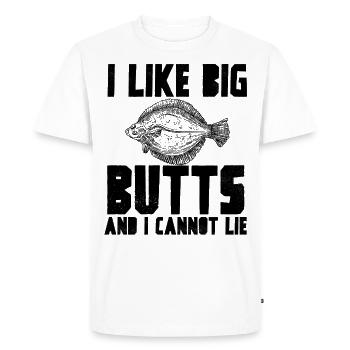 I like big butts turbot flounder - Men's Premium Organic T-Shirt - white - Front - Nico (187cm)