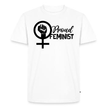 Fière féministe Patriarcat Féministe féministe - T-shirt Premium bio Homme - blanc - Devant - Nico (187cm)