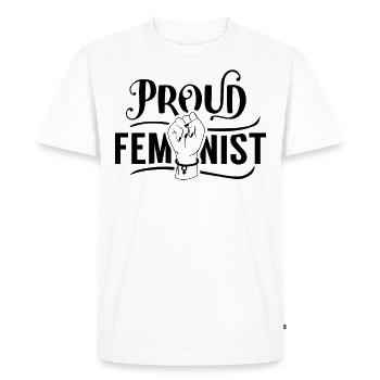 Féministe fière féministe Patriarcat féministe - T-shirt Premium bio Homme - blanc - Devant - Nico (187cm)