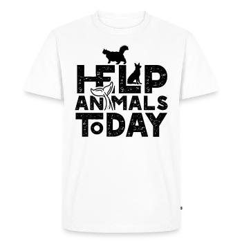 Aide aux animaux Aujourd’hui Animaux Protection des animaux Protection des animaux - T-shirt Premium bio Homme - blanc - Devant - Nico (187cm)
