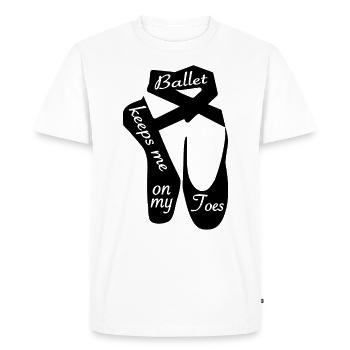 Ballet Keeps Me On My Toes - Chaussures De Ballet - T-shirt Premium bio Homme - blanc - Devant - Nico (187cm)