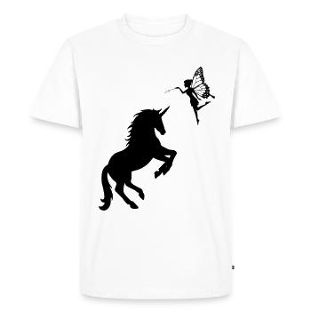 Fée Fées Elfes Mouches Licornes Magique Créature fabuleuse - T-shirt Premium bio Homme - blanc - Devant - Nico (187cm)