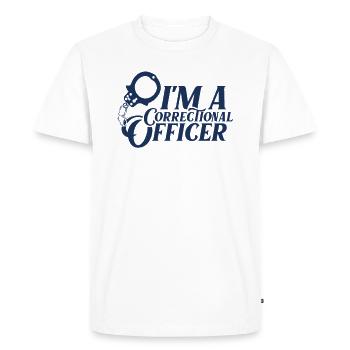 Je suis gardien de prison. - T-shirt Premium bio Homme - blanc - Devant - Nico (187cm)