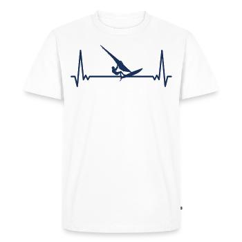 Battement du cœur Surf de Windsurfer ECG - T-shirt Premium bio Homme - blanc - Devant - Nico (187cm)