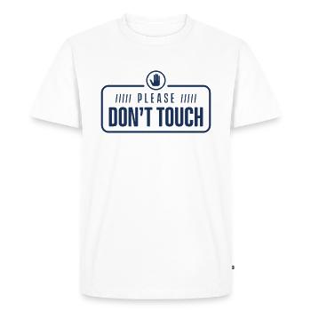 S’il vous plaît ne pas toucher les mains - T-shirt Premium bio Homme - blanc - Devant - Nico (187cm)