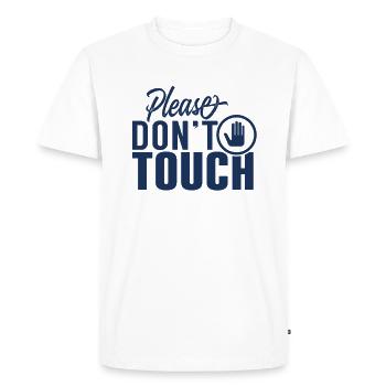 S’il vous plaît ne pas toucher les mains - T-shirt Premium bio Homme - blanc - Devant - Nico (187cm)