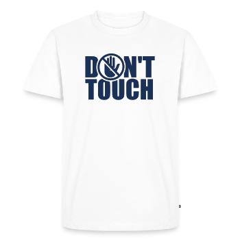 Ne pas toucher les doigts Stop mains - T-shirt Premium bio Homme - blanc - Devant - Nico (187cm)