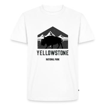 Parc national de Yellowstone Bison - T-shirt Premium bio Homme - blanc - Devant - Nico (187cm)