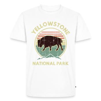 Parc national de Yellowstone Bison - T-shirt Premium bio Homme - blanc - Devant - Nico (187cm)