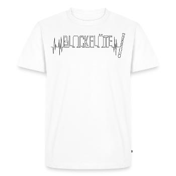 Une flûte à bec avec un battement de cœur - T-shirt Premium bio Homme - blanc - Devant - Nico (187cm)