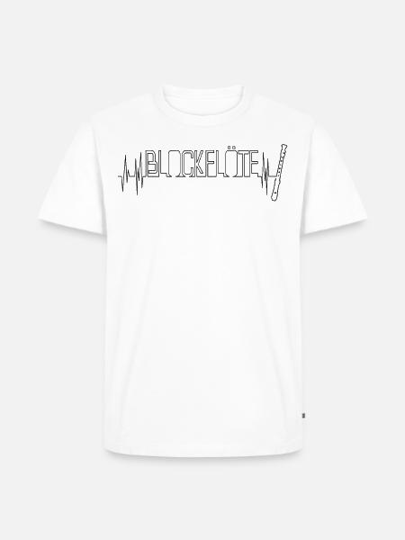 Eine Blockflöte mit Herzschlag - Männer Premium Bio T-Shirt - Weiß