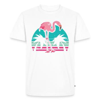 Flamingo Pink Flamingo Flamingo Flamingo Cadeau - T-shirt Premium bio Homme - blanc - Devant - Nico (187cm)