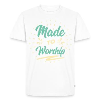 Christians Jesus God Religion Love Cross Gift - Men's Premium Organic T-Shirt - white - Front - Nico (187cm)