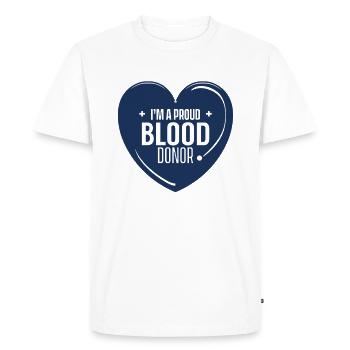 I am a proud blood donor plasma blood donation - Men's Premium Organic T-Shirt - white - Front - Nico (187cm)
