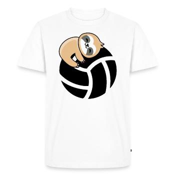 Beach Volley paresseux - Volleyball paresseux - T-shirt Premium bio Homme - blanc - Devant - Nico (187cm)