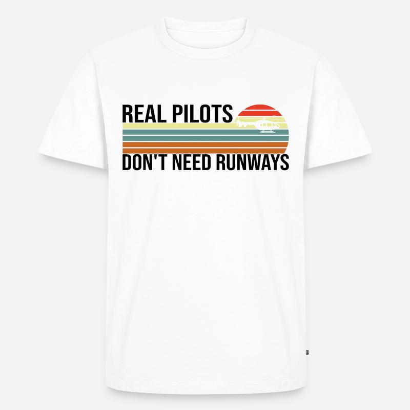 Helikopter Pilot Hubschrauber - Männer Premium Bio T-Shirt - Weiß