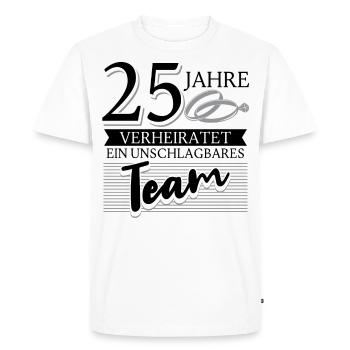 Silberhochzeit 25 Jahre Verheiratet Hochzeitstag - Männer Premium Bio T-Shirt - Weiß - Vorne - Nico (187cm)
