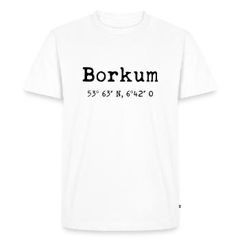 Borkum coordonne l'île de la mer du Nord - T-shirt Premium bio Homme - blanc - Devant - Nico (187cm)