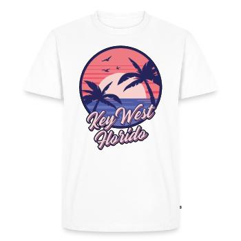 Key West Florida Sunset Beach Été Seawaves - T-shirt Premium bio Homme - blanc - Devant - Nico (187cm)
