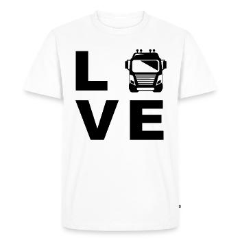 Love Camion chauffeur LOVE Routier routier - T-shirt Premium bio Homme - blanc - Devant - Nico (187cm)