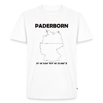Paderborn Map - Men's Premium Organic T-Shirt - white - Front - Nico (187cm)