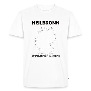 Heilbronn Carte - T-shirt Premium bio Homme - blanc - Devant - Nico (187cm)