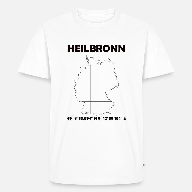 Heilbronn Karte - Männer Premium Bio T-Shirt - Weiß