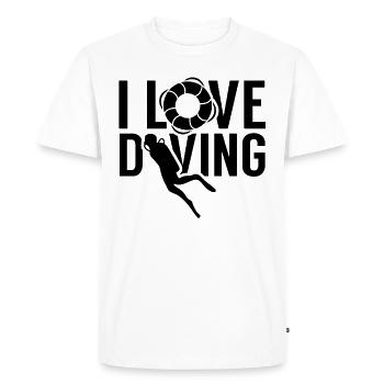 I love Diving Diver Scuba Diving Course - Men's Premium Organic T-Shirt - white - Front - Nico (187cm)