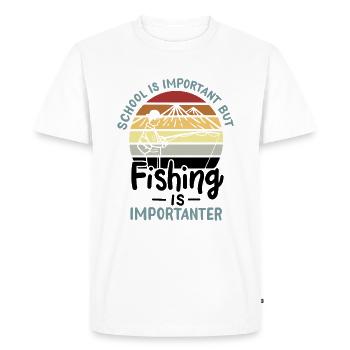 Fishing Fishing Is Importanter - Men's Premium Organic T-Shirt - white - Front - Nico (187cm)