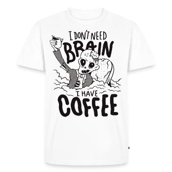 Coffee zombie, fun Halloween design - Men's Premium Organic T-Shirt - white - Front - Nico (187cm)