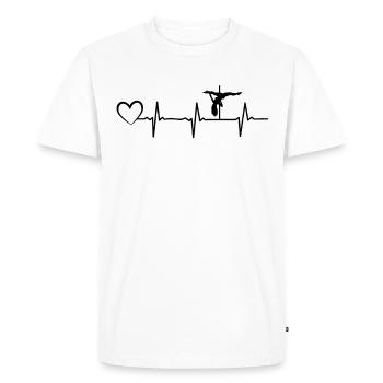 Pole Dance cardio cœur Pole Dancing Silhouette - T-shirt Premium bio Homme - blanc - Devant - Nico (187cm)
