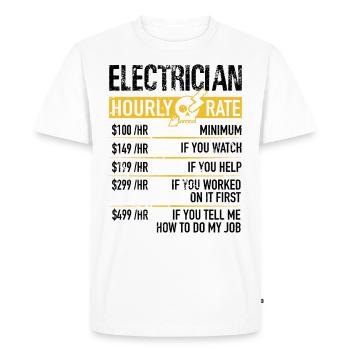 Electrician Hourly Rate Electrician Journeyman's Exam - Men's Premium Organic T-Shirt - white - Front - Nico (187cm)