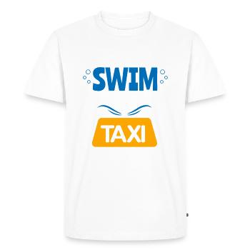 Schwimmen Mama Papa Schwimmer Taxifahrer Geschenk - Männer Premium Bio T-Shirt - Weiß - Vorne - Nico (187cm)