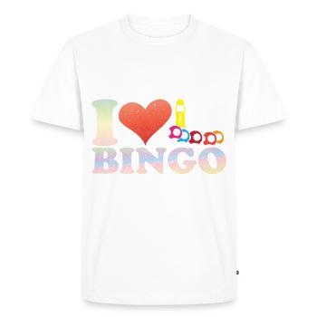 Bingo Bingo Joueur de société Bingo Lotto - T-shirt Premium bio Homme - blanc - Devant - Nico (187cm)