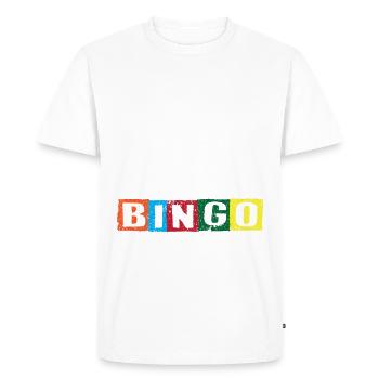Bingo Bingo Joueur de société Bingo Lotto - T-shirt Premium bio Homme - blanc - Devant - Nico (187cm)