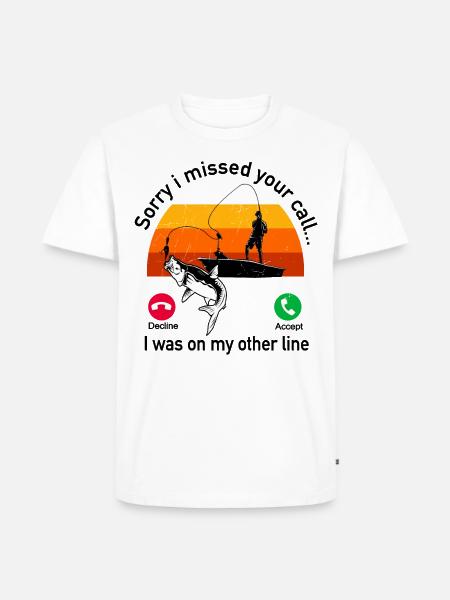 Pêche - Pêche Phone Call - T-shirt Premium bio Homme - blanc