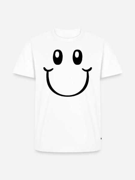 Smiling Face - Funny - Men's Premium Organic T-Shirt - white