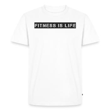 Fitness - Fitness is Life - T-shirt Premium bio Homme - blanc - Devant - Nico (187cm)