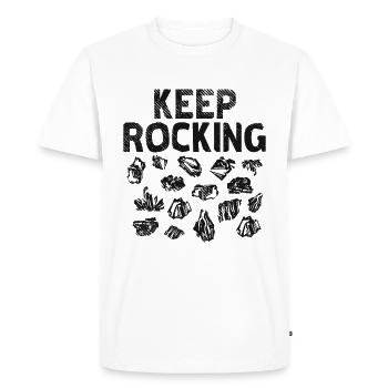 Rock Collector Keep Rocking - Men's Premium Organic T-Shirt - white - Front - Nico (187cm)