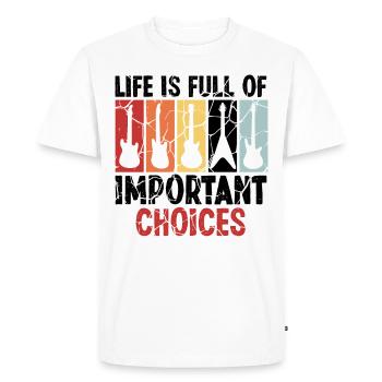 Vivre Plein de décisions importantes - T-shirt Premium bio Homme - blanc - Devant - Nico (187cm)