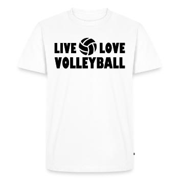 Live Love Volleyball - Beach Volleyball - Men's Premium Organic T-Shirt - white - Front - Nico (187cm)