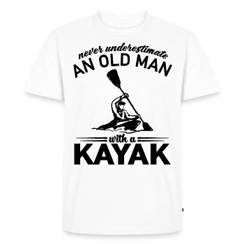 Never Underestimate an old man with a Kayak Grandpa - Men's Premium Organic T-Shirt - white - Front - Nico (187cm)
