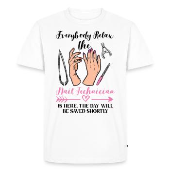 Ongles techniciens Ongles Manicurist Manucure - T-shirt Premium bio Homme - blanc - Devant - Nico (187cm)