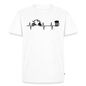 Moto moto de course Pouls de bière Chope De la bière Dirtbike - T-shirt Premium bio Homme - blanc - Devant - Nico (187cm)